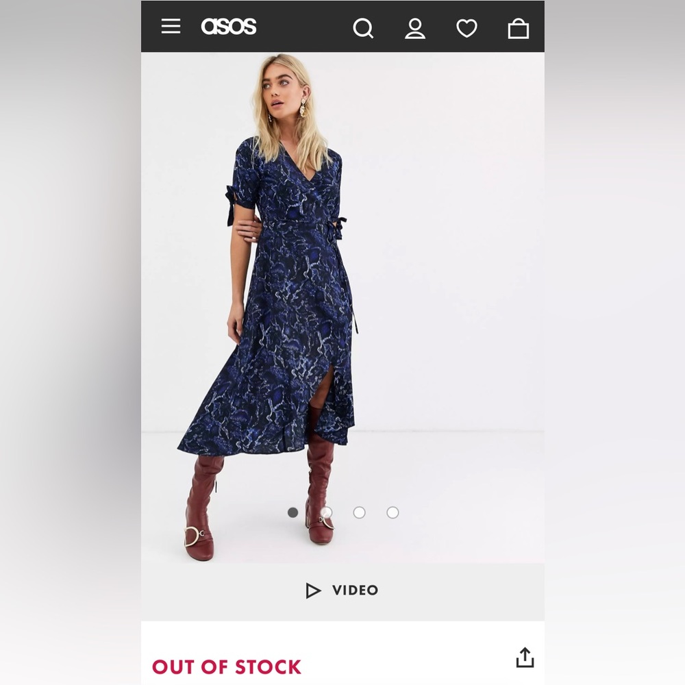 LAST CHANCE BEFORE DONATION AX Paris wrap mini dress in blue snake